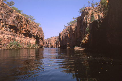 La rivire de Kathrine, jalonne de treize gorges, est le premier cours deau permanent rencontr par le voyageur qui remonte du centre de lAustralie.