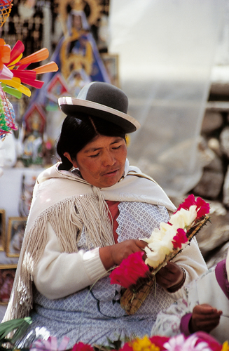  LaPaz, la femme est le pilier du petit commerce citadin (Bolivie).