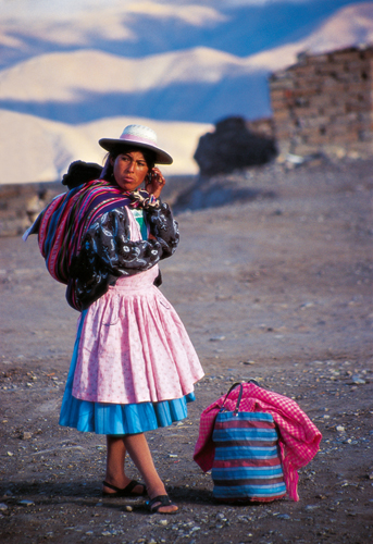Femme indienne à Potosí (Bolivie).