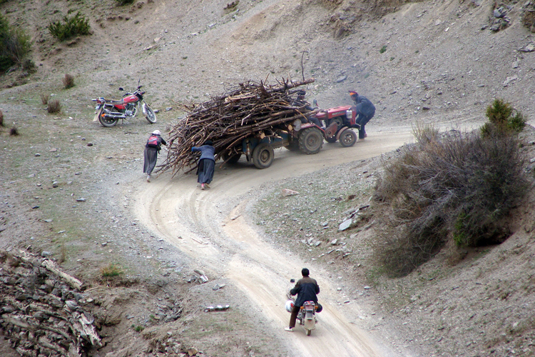 Le bois de chauffage, disponible dans les vallées et sur les contreforts du plateau tibétain, est avantageusement remplacé par les bouses de yack au-delà des 4 000 mètres.